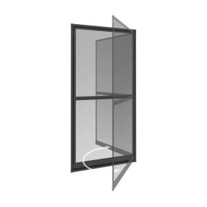 IS Expert Pendeltür Fliegengittertür, anthrazit, 100x210 cm, mit geöffneter Tür