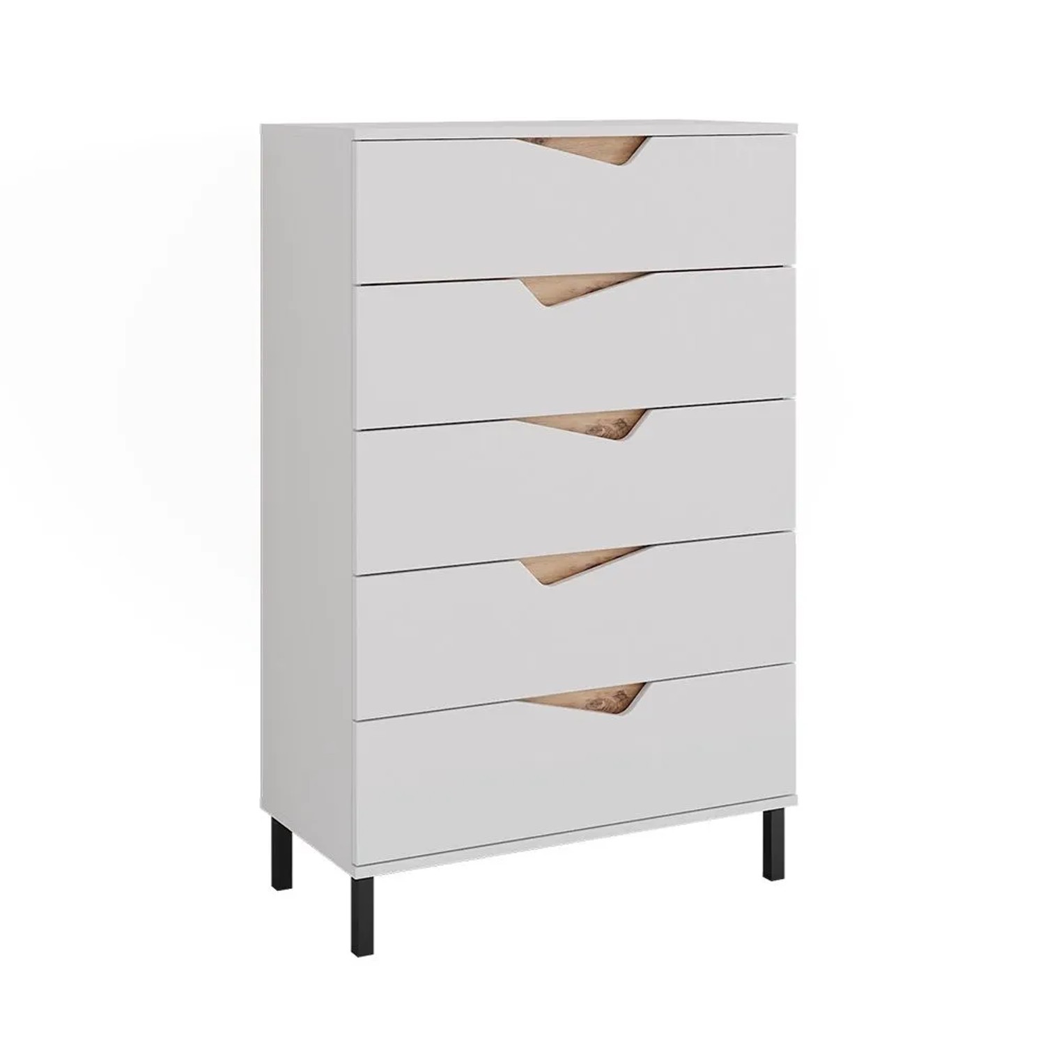Vicco Kommode Marelle Weiß Artisan 76 x 120 mit 5 Schubladen Art Nr 57845