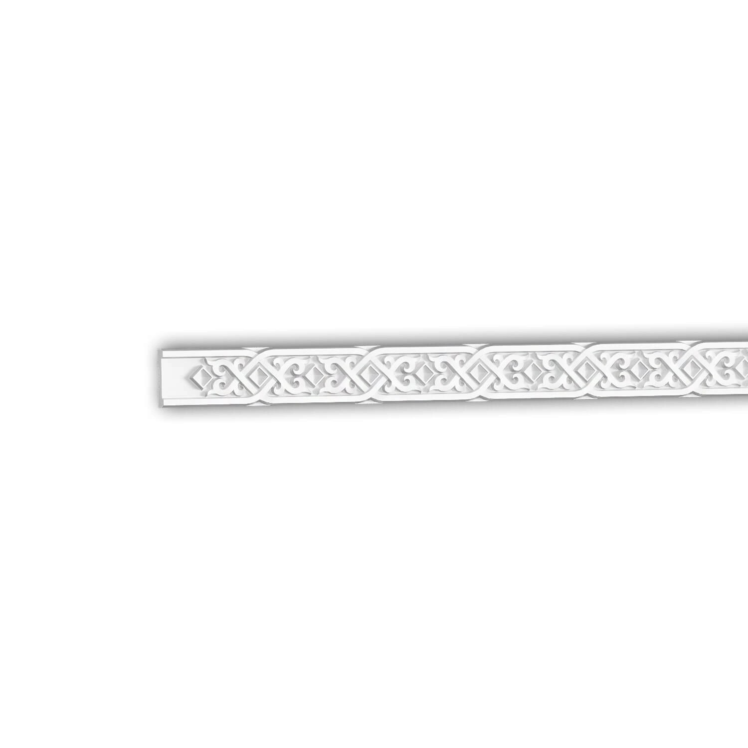 PROFHOME 151504 Wandleiste Friesleiste Zierleiste Stuckleiste Oriental 2,04 m 204 cm x 1,6 cm x 5,1 cm Weiß