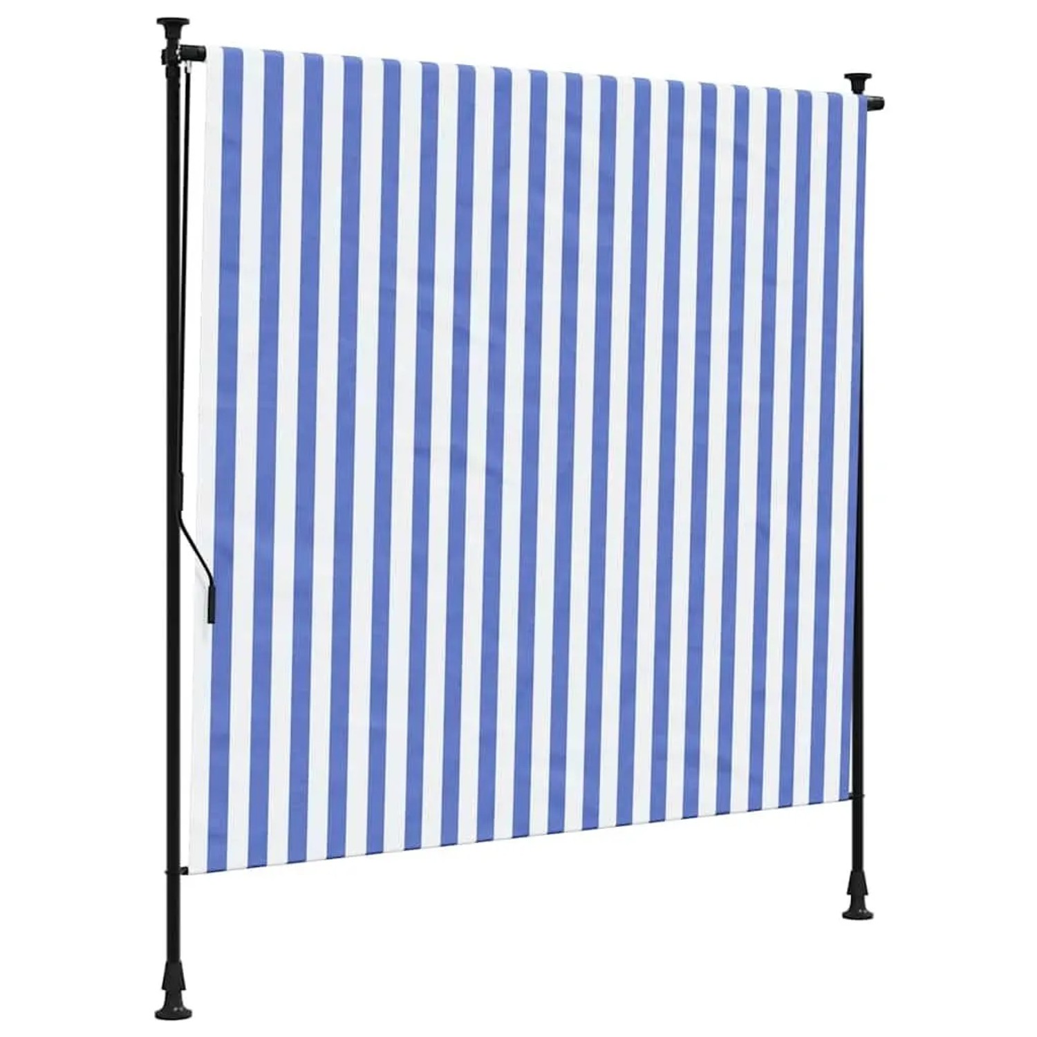 vidaXL Außenrollo Blau und Weiß 150x270 cm Stoff und Stahl 368766