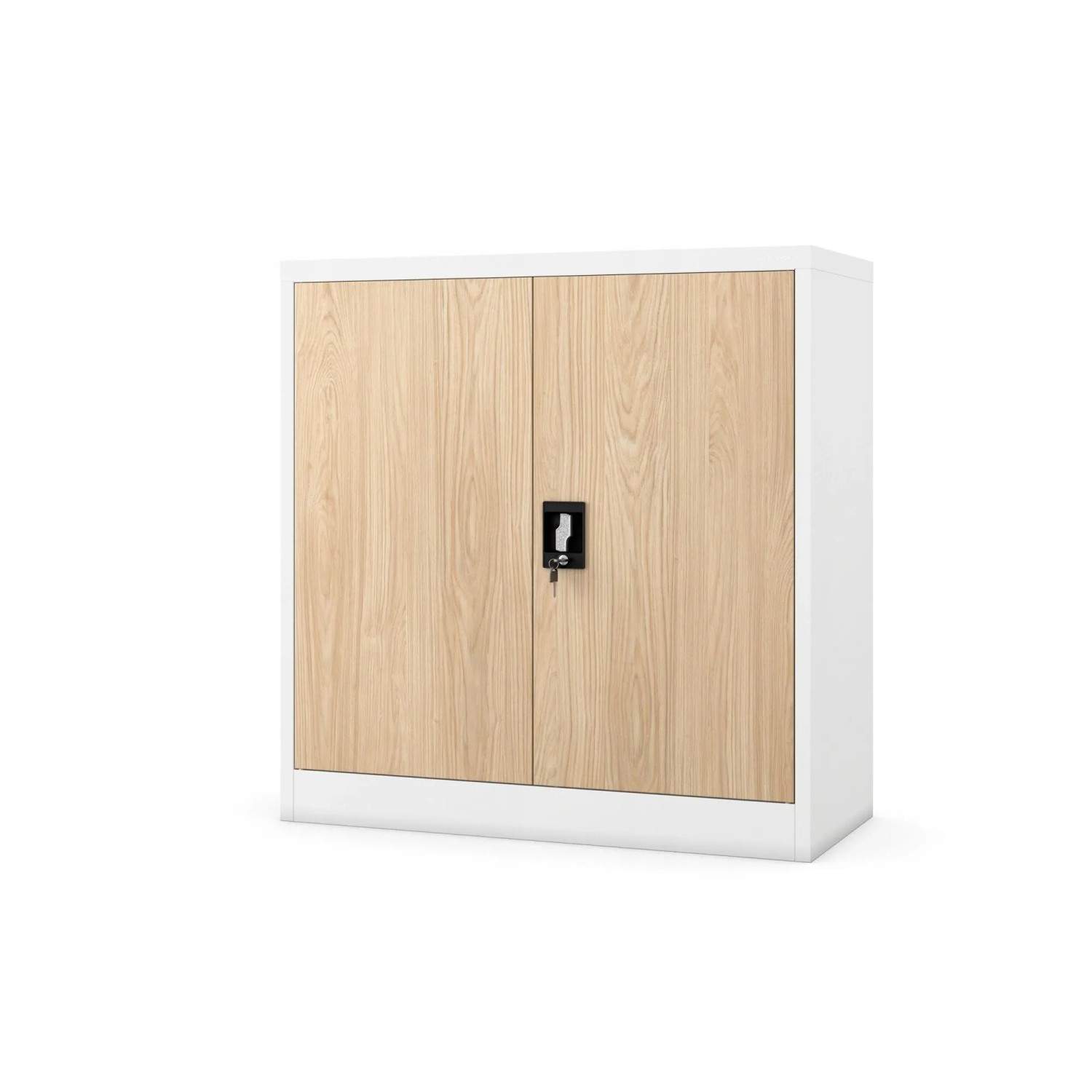 Jan Nowak Metallschrank Klein BEATA 93 x 90 x 40 cm Eco Design Weiß Sonoma Eiche