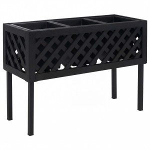 MCW Hochbeet P86 Akazie Holz 59x82x32cm Schwarz