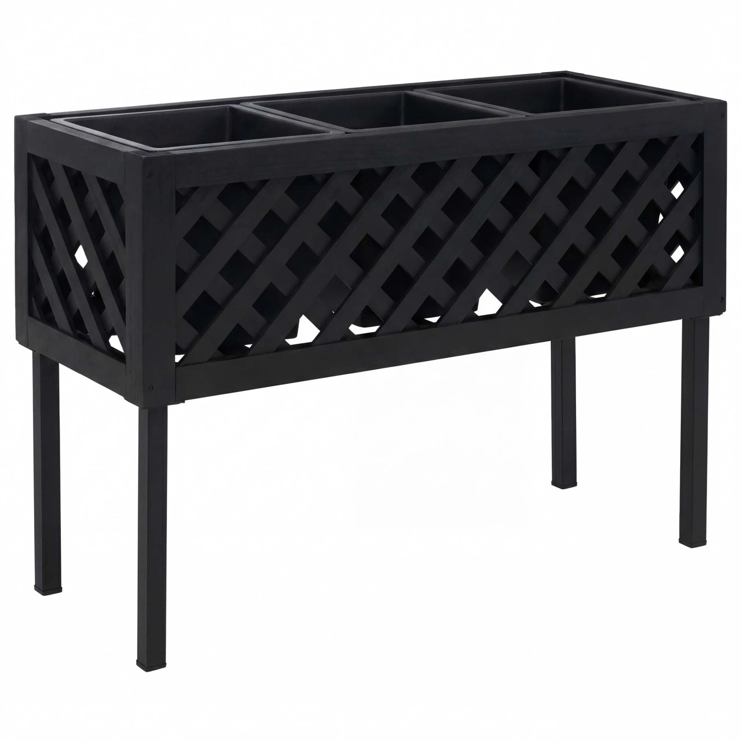 MCW Hochbeet P86 Akazie Holz 59x82x32cm Schwarz