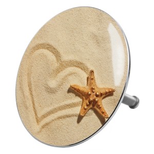 Sanilo Badewannenstöpsel Sandy mit Sand, Herz und Seestern Motiv