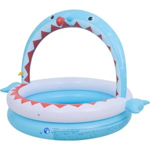 SunClub Planschbecken mit Fisch-Design und Wassersprüher für Kinder.