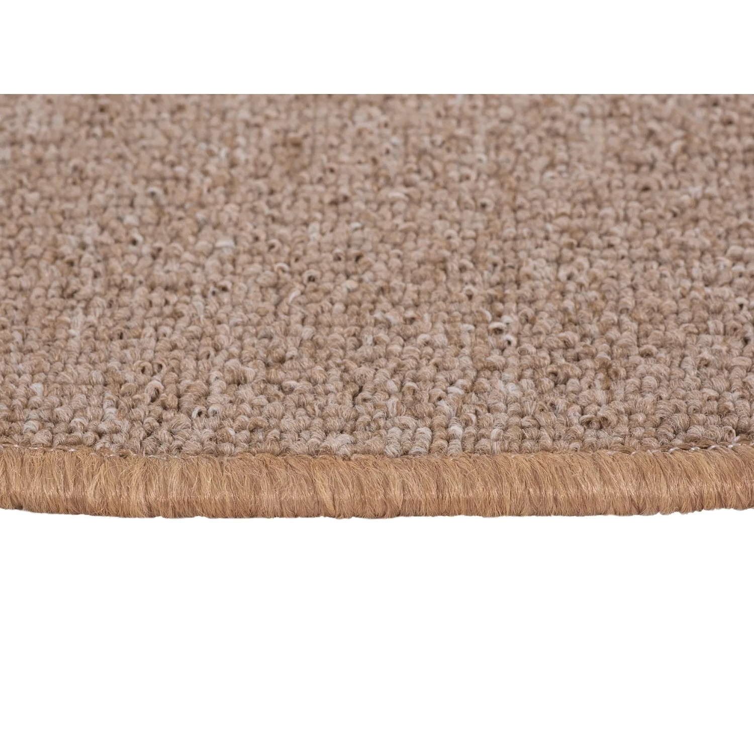 Detailaufnahme: Beige Andiamo Stufenmatte Bob (2er Set, 65x28cm) mit gekettelten Rändern.