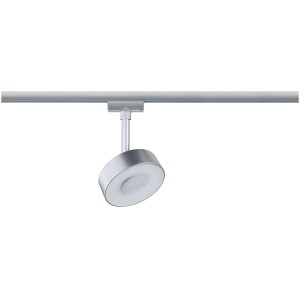 Paulmann Urail LED Schienenspot Circle, chrom matt, an Schiene. Warmweißes Licht, dimmbar.