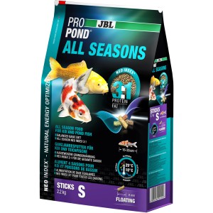 JBL ProPond All Seasons S Teichfutter für Koi und Teichfische, 2,2 kg Sack.