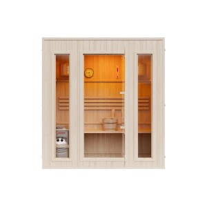 Vente-unique Finnische Sauna Ulvila Naturfarben Hell 180 cm