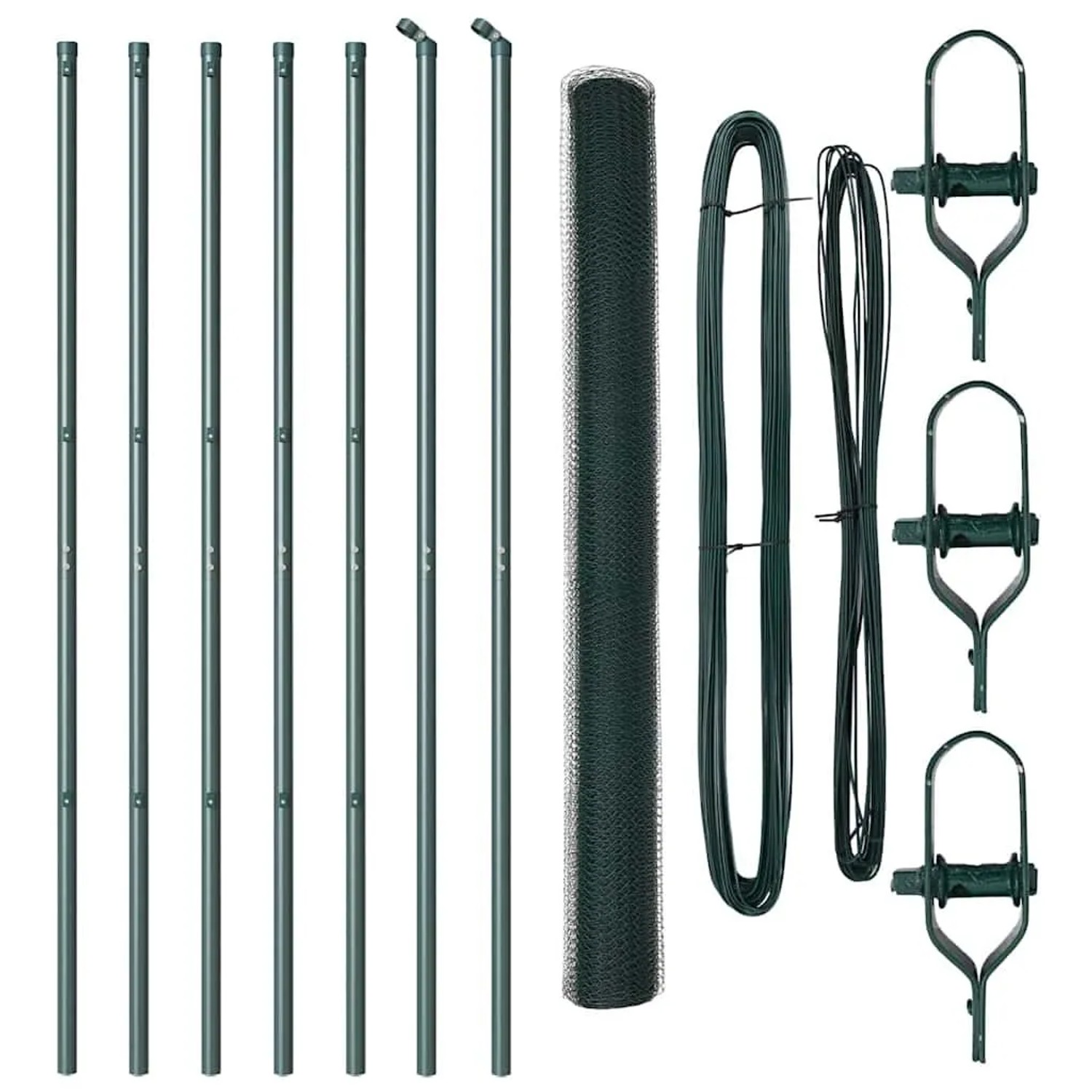 vidaXL Zaunpfosten Grün 10 x 1,6 m 13 mm Netz Stahl und PVC 3352652 günstig online kaufen
