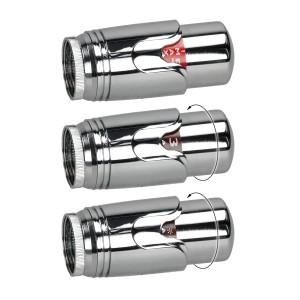 LuxeBath Thermostat-Set, Multiblock Eckform, Anthrazit. Heizkörper Thermostat mit verschiedenen Einstellungen.