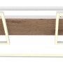 Moderne LED-Deckenleuchte Vanni in Holzfarben/Weiß, 95x40 cm, mit quadratischen Leuchtelementen.