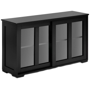 Costway Buffetschrank Aufbewahrungsschrank Schwarz 107 x 33 x 64 cm