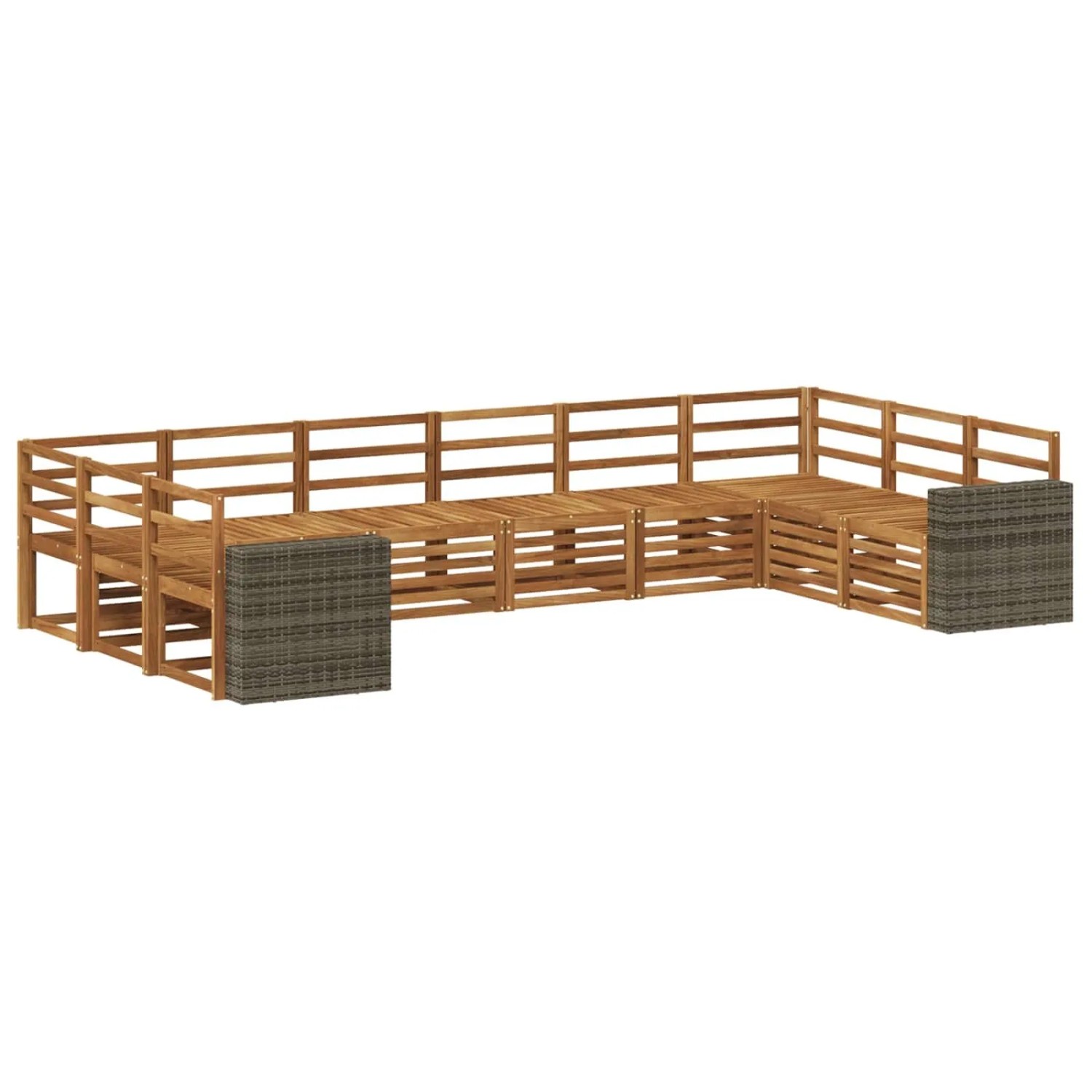 vidaXL Outdoor-Sofagarnitur 10 Stk Natur Massivholz Akazie 3384905