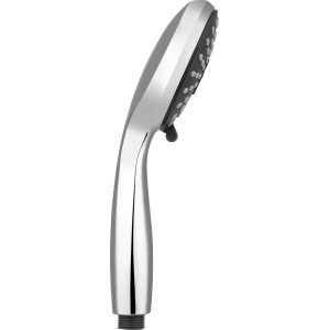 Handbrause Chrome-Grau, Ø 10,5 cm, 3 Funktionen für komfortables Duschen.