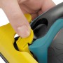 wolfcraft Handschleifer für Gipskarton, Detailaufnahme der Gitterleinen-Befestigung.