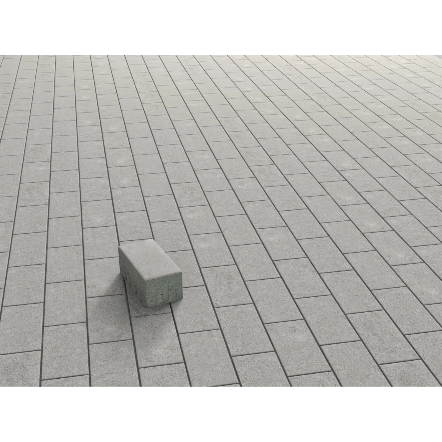 Graue Rechteck-Pflastersteine aus Beton, 20x10x8 cm, verlegt als Gehweg.