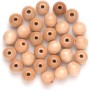 Holzperlen, Ø 10 mm, 47 Stück, Natur, FSC® zertifiziert, für Schmuckbasteln.
