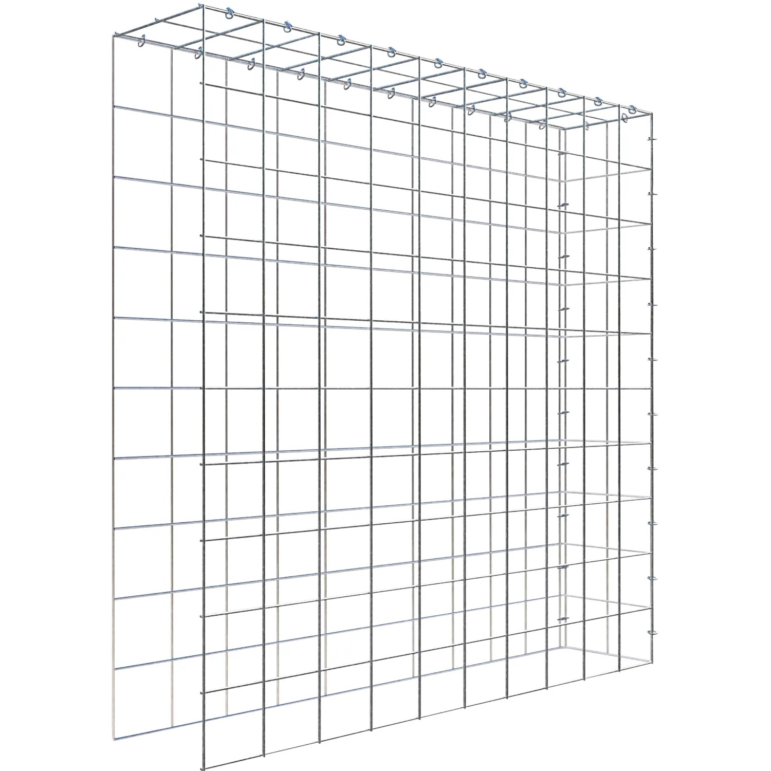 Gabiona C-Ring-Gabione-Anbaukorb Typ 4 100 x 100 x 20 cm Maschenw 10 x 10 cm