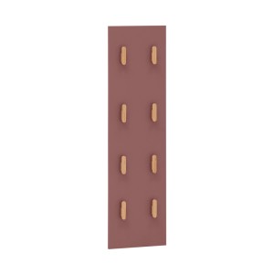 Schildmeyer Hakenpaneel Bjarne, Mauve, mit 8 massiven Eichenholz-Kleiderhaken. Garderobenpaneel für Flur.