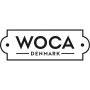 Woca Denmark Logo, schwarze Schrift auf weißem Grund, für Gerbsäureflecken Spray.