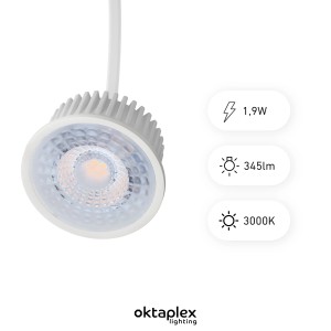 Oktaplex LED Modul Nizza 9er Set, warmweißes Licht (3000K), 1,9W, GU10 Ersatz.