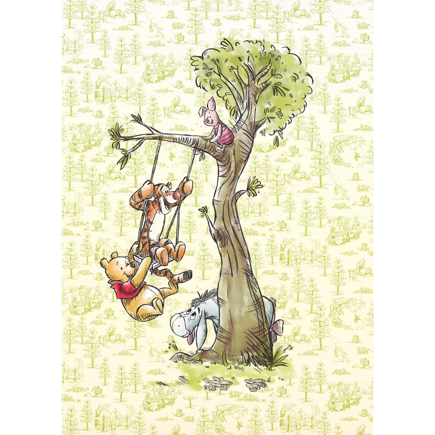 Komar Fototapete Vlies Winnie Pooh in the wood  200 x 280 cm