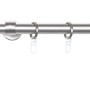 Mydeco Gardinenstange Komplettset, ausziehbar, Edelstahl-Optik, 160-280 cm.
