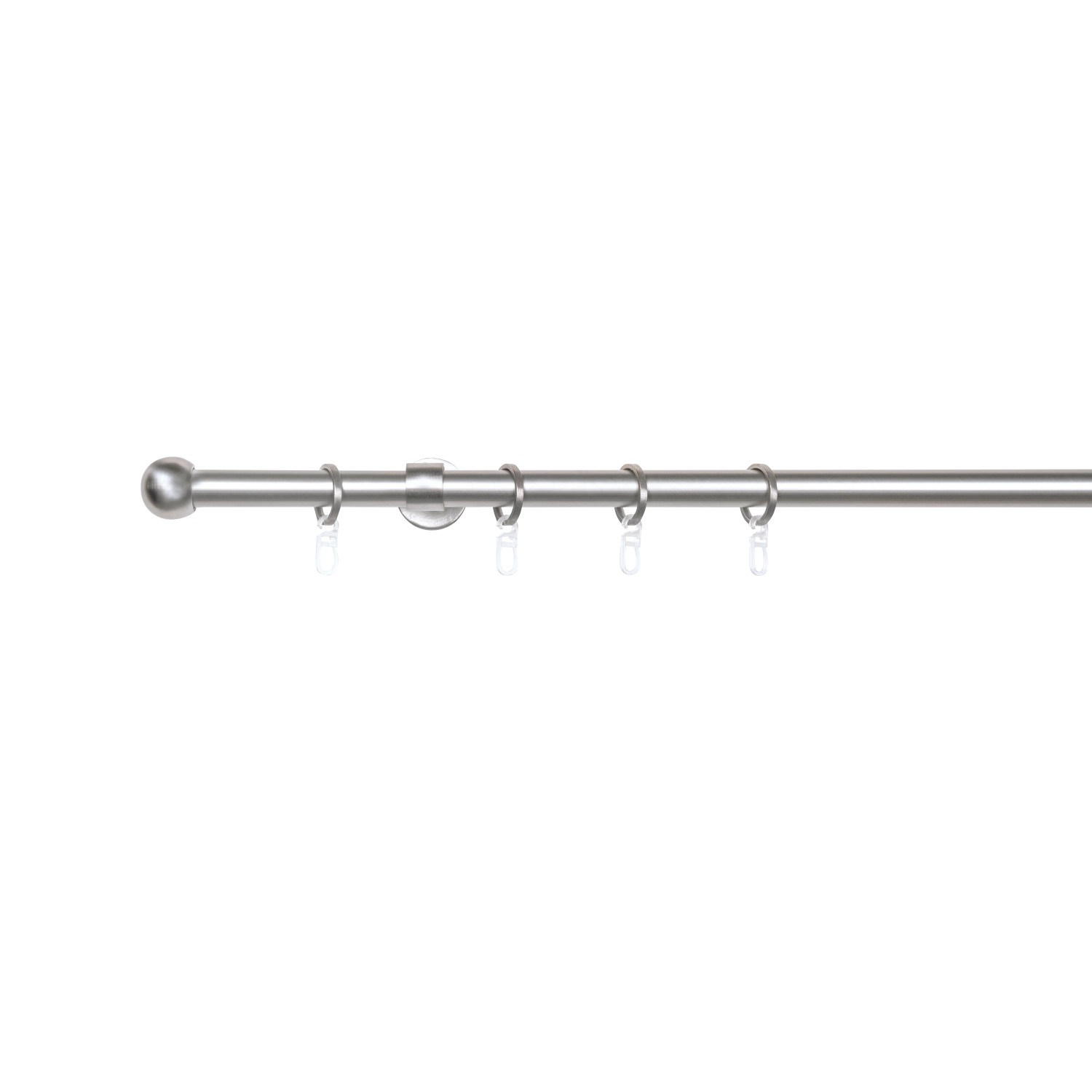 Mydeco Gardinenstange Komplettset, ausziehbar, Edelstahl-Optik, 160-280 cm.