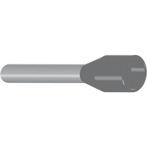 Graue Hilpress Aderendhülse, isoliert, 0,75 mm² x 14 mm, 100 Stück.