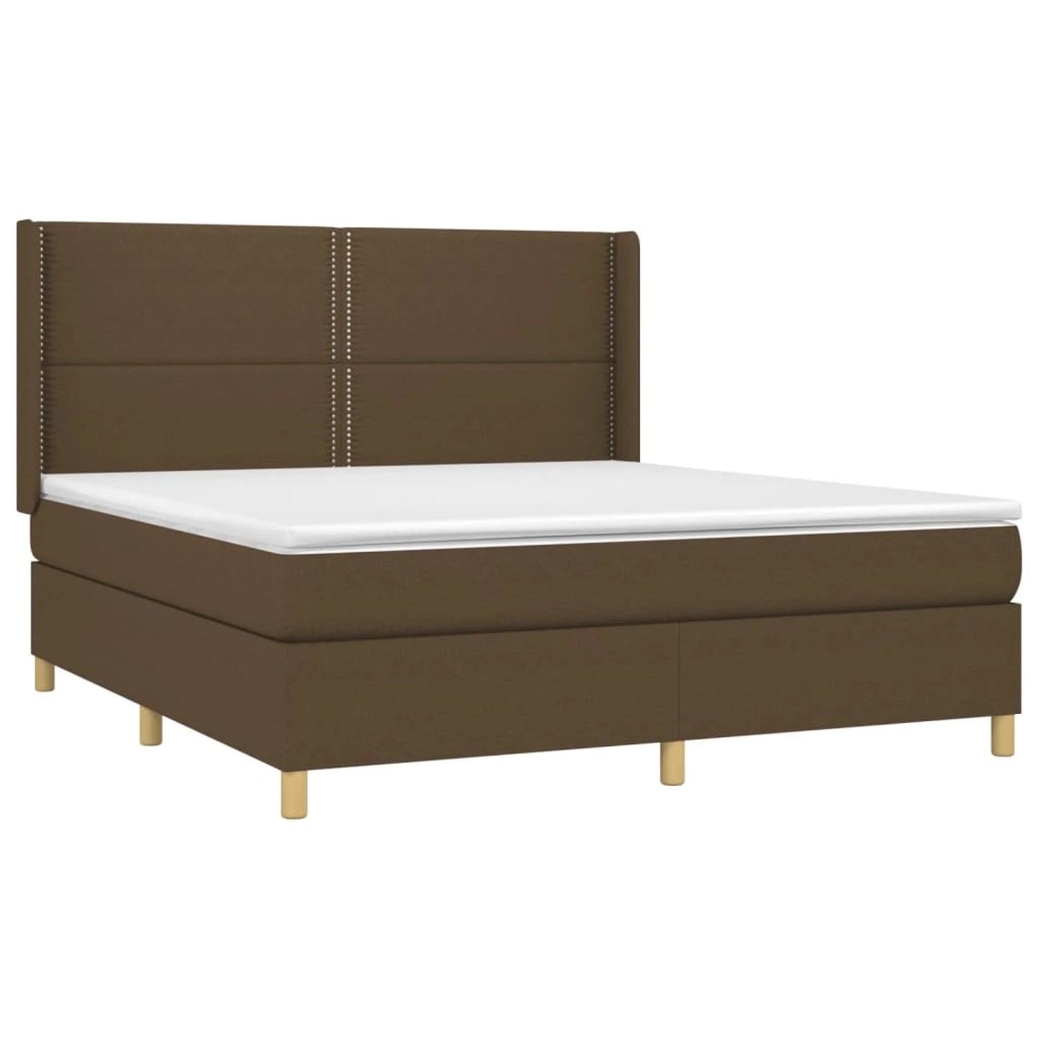 vidaXL Boxspringbett mit Matratze & LED Dunkelbraun 180x200 cm Stoff 313881 günstig online kaufen