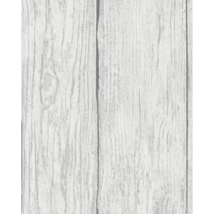 Marburg Vliestapete in Holzoptik, weiß-grau. Dekorative Tapete mit fühlbarer Struktur.
