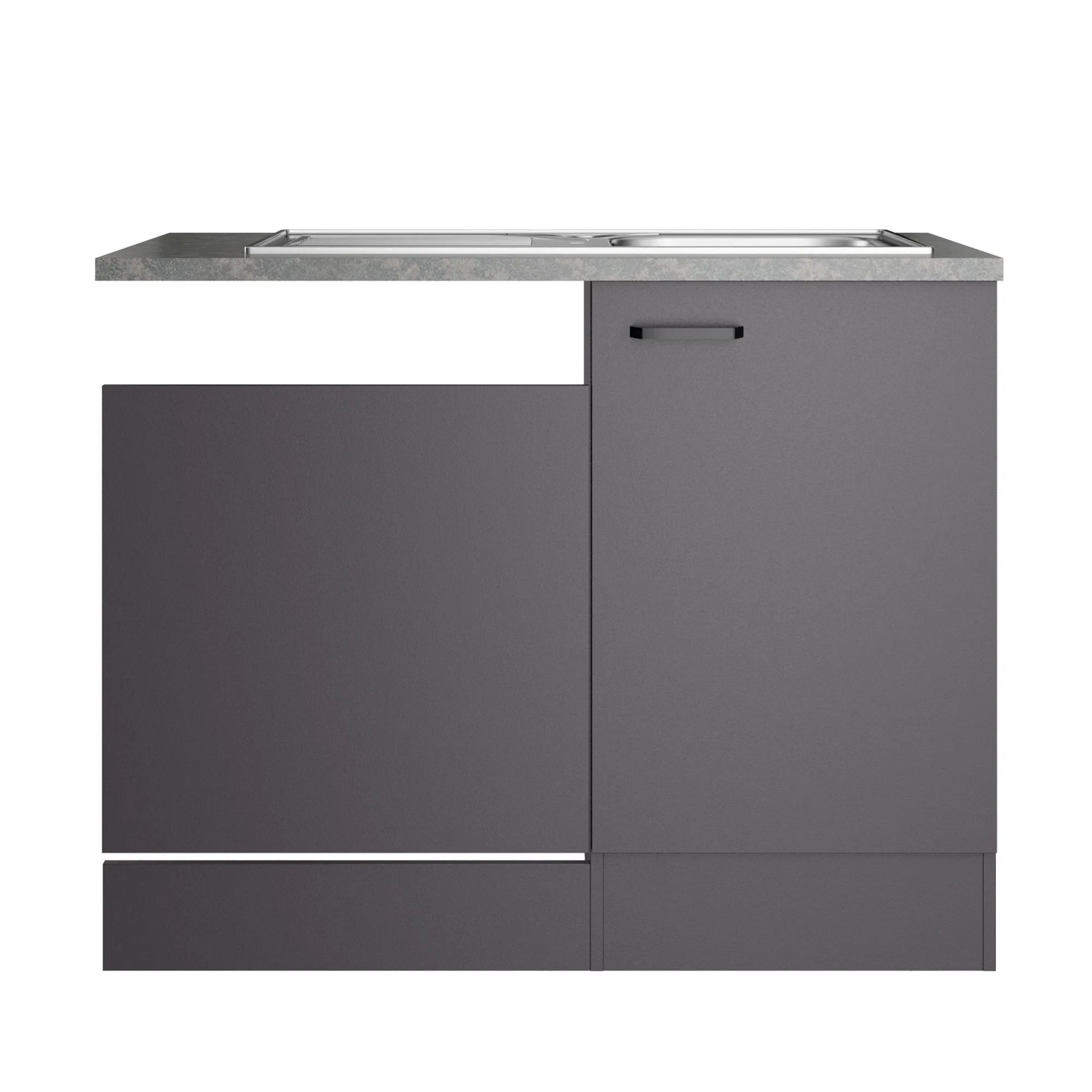 OPTIFIT Spülenunterschrank Kiel420 110 x 88 x 60 cm Anthrazit Matt