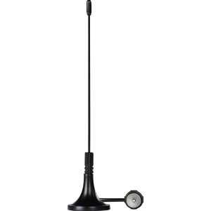 Schwarze Hama DVB-T/T2 Stabantenne für den Innenbereich mit Magnetfuß.