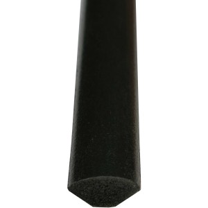 Schwarzer Viertelstab aus Kunststoff, 2000 mm lang, für Wandabschlüsse und als Leiste.