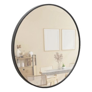 Terra Home Wandspiegel, rund, 60x60, schwarzer Metallrahmen. Spiegel für Wohnraum.