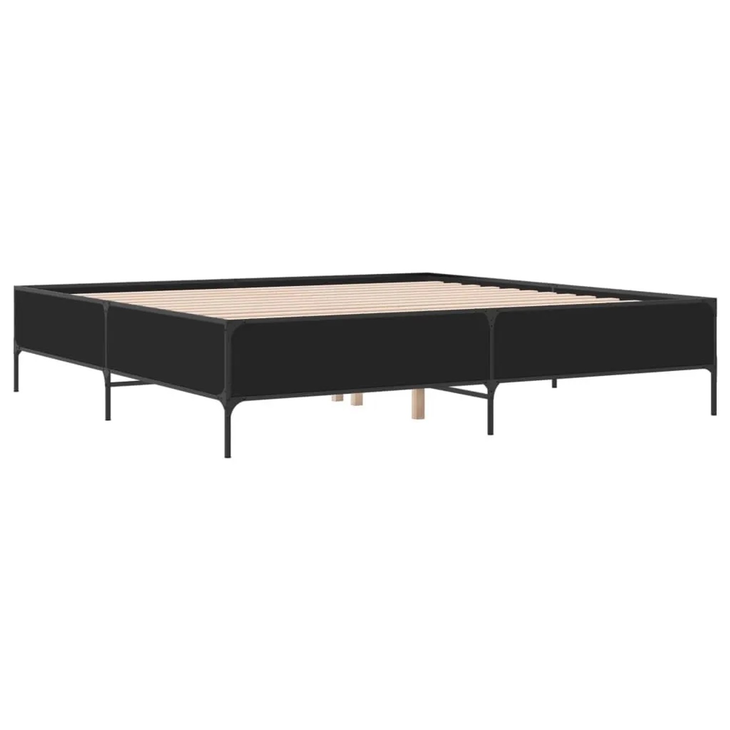 vidaXL Bettgestell Schwarz 200x200 cm Holzwerkstoff und Metall 3279777 günstig online kaufen