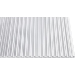 Klare Hohlkammerplatte Dual-X 16 mm für Kunststoffbedachung, 6000x1200 mm.