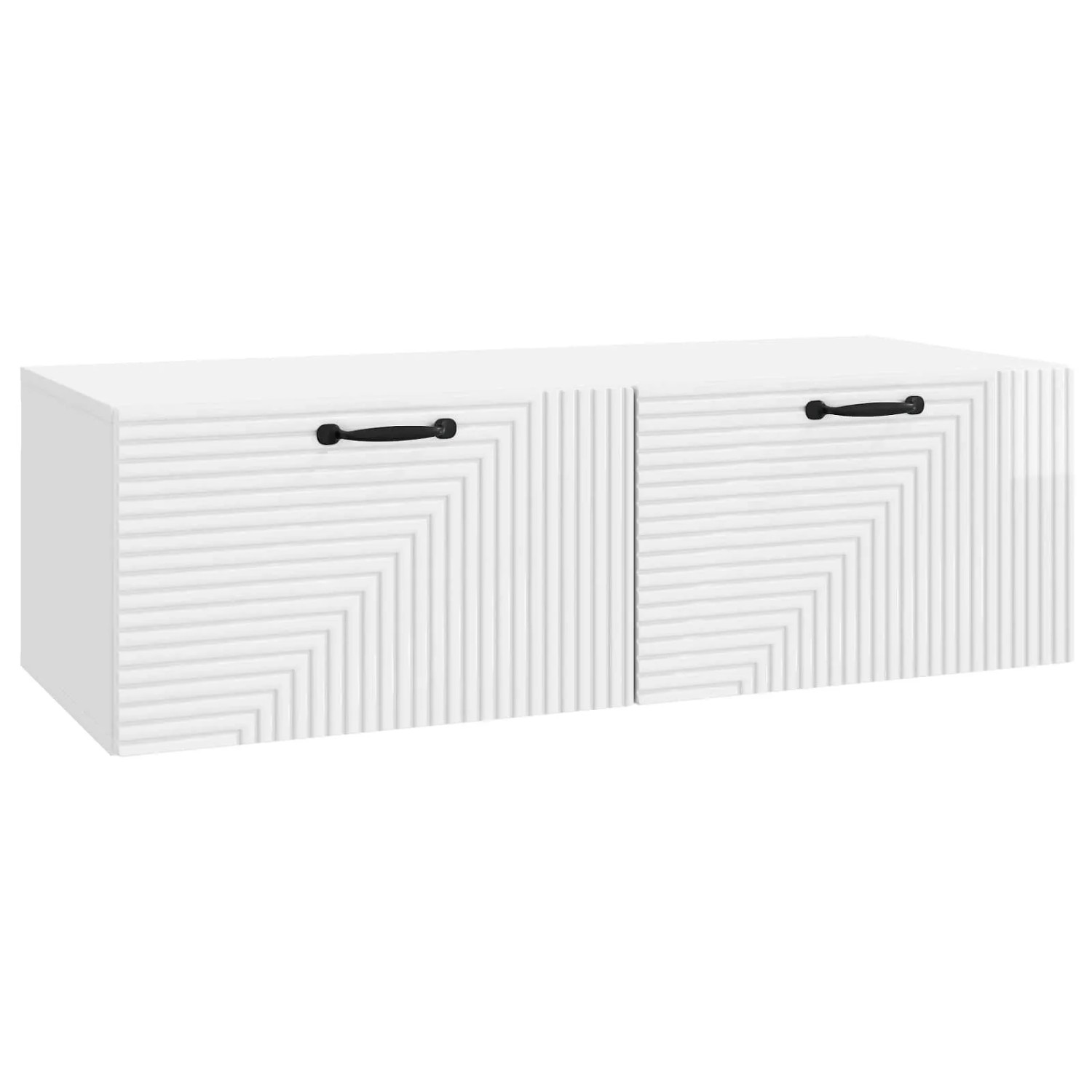vidaXL Wandmontierter TV-Schrank Hochglanz Weiß 98 x 41 x 30 cm 898699