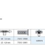 GOEBEL Blindnietmuttern M12, Edelstahl A2, Senkkopf, offenes Schaftende, technische Zeichnung.