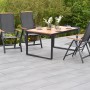 Merxx Gartenmöbelset Siena, 5-teilig mit Klappsesseln und Ausziehtisch aus Akazie und Aluminium.