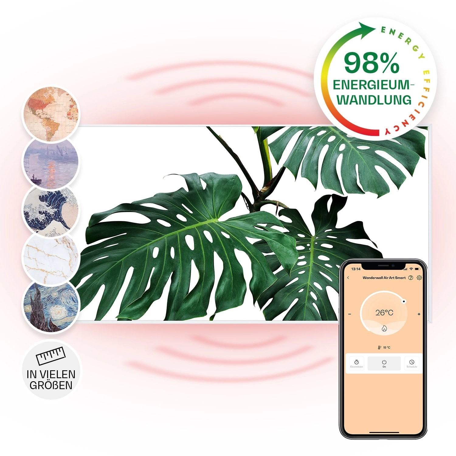 Klarstein Wonderwall Air Art Smart Infrarotheizung Wandinstallation App-Ste günstig online kaufen