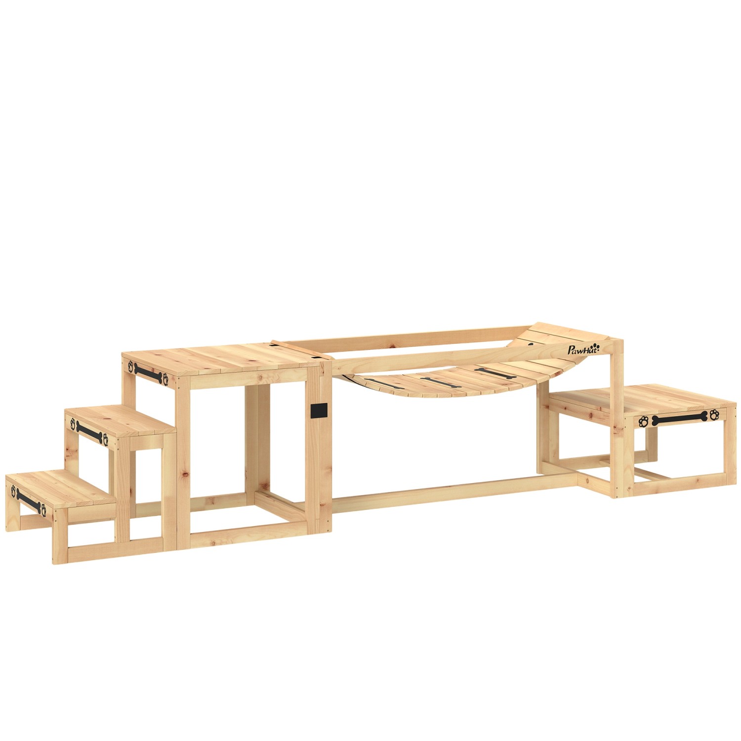PawHut Hunde Agility Set Tannenholz Naturholz 120L x 50B x 56H cm