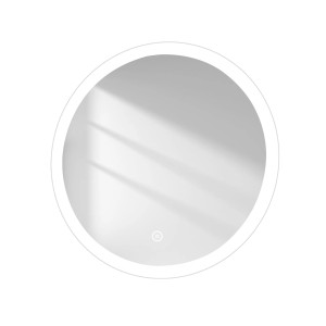 Runder Emke Badspiegel, 70cm, mit LED-Beleuchtung und Touch-Schalter.