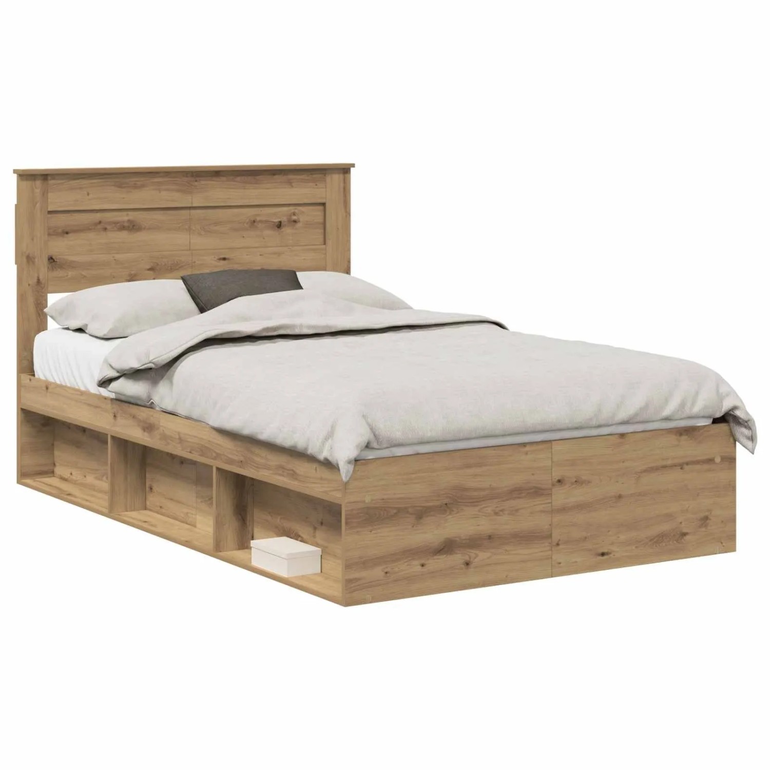 vidaXL Bettrahmen mit Kopfteil Artisan-Eiche 120 x 190 cm 3409782