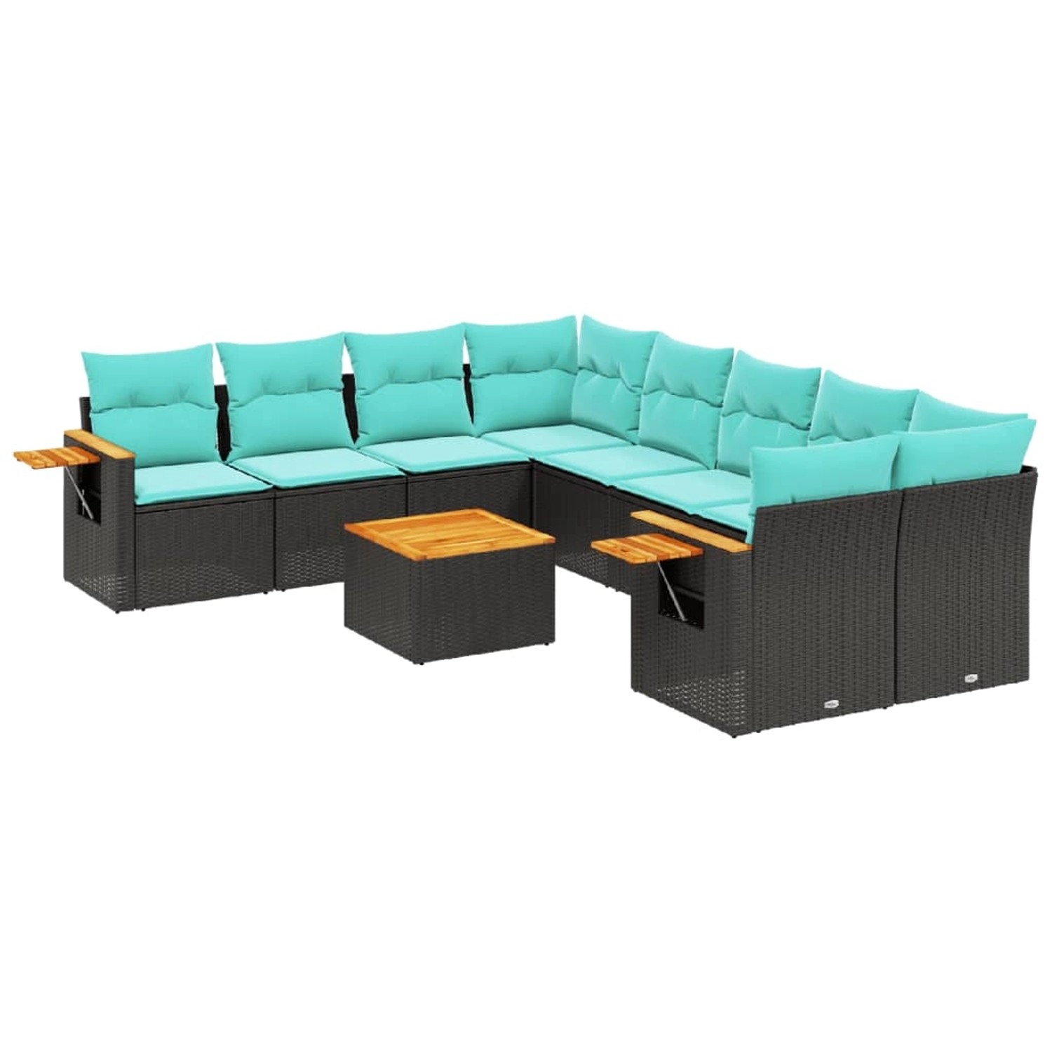 vidaXL 9-Tlg Garten-Sofagarnitur mit Kissen Schwarz Poly Rattan 3226666 günstig online kaufen