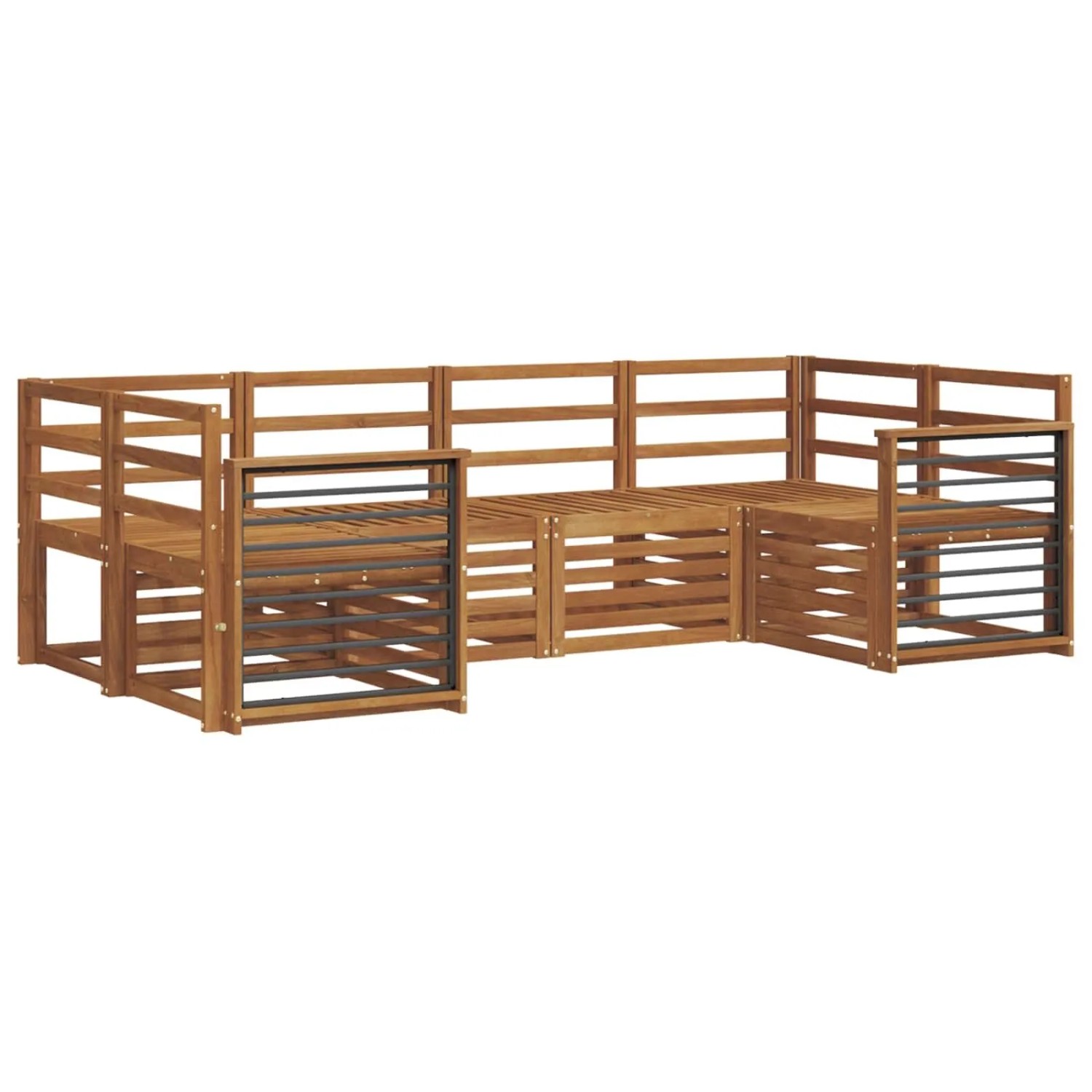 vidaXL Sofagarnituren 6 Tlg Natur Massivholz Akazie 3375379