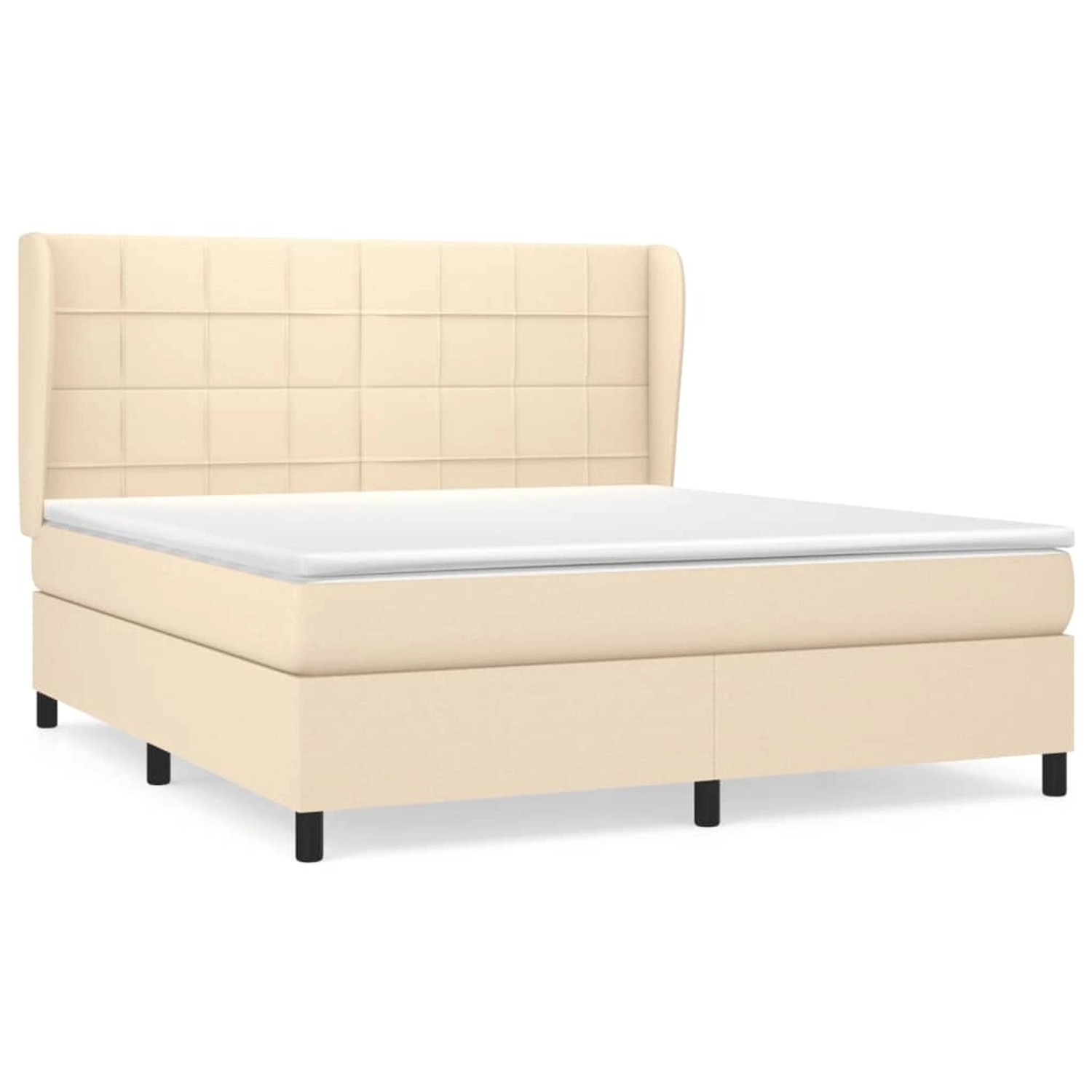 vidaXL Boxspringbett mit Matratze Creme 160x200 cm Stoff 3127978 günstig online kaufen