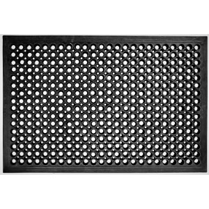 Schwarze Jet-Line Fußmatte Mona aus Gummi, 60x90 cm, wetterfest und rutschhemmend.