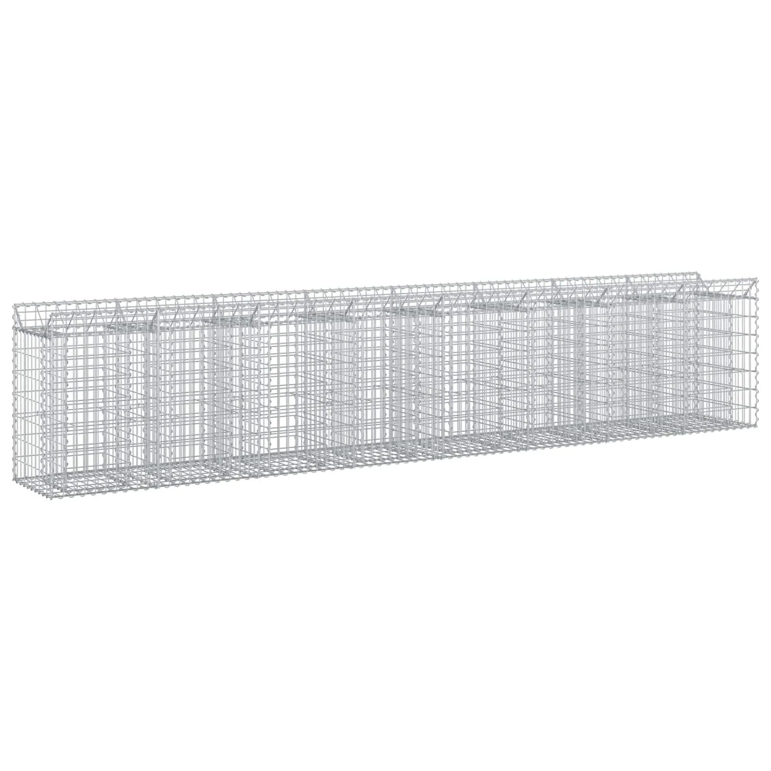 vidaXL Gabionen Hochbeet 3 Stk Silber 400 x 50 x 80 cm 3422223